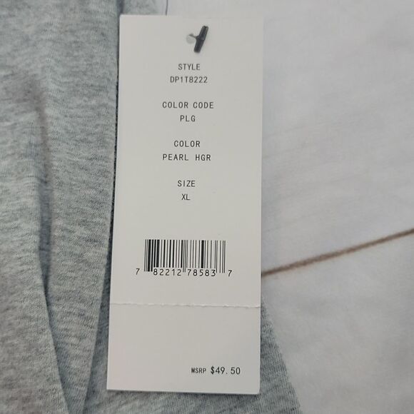 𝅺DKNY Sport Womens size XL Hooded Gray Long Sleeved Crop Top - Picture 4 of 6